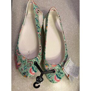 CROCS Vera Bradley Kadee Flat Mint Floral Size 9 NEW HARD TO FIND
